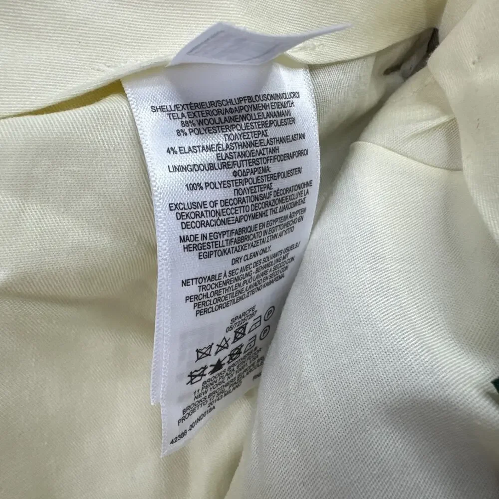 Brooks Brothers Mens Classic Fit Wool Blend Stretch Suit Pants Beige 34x32